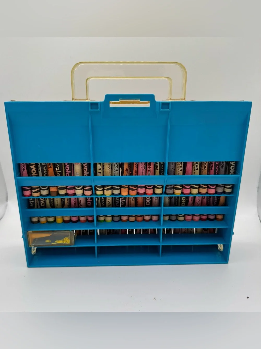 Vintage Crayola Crayon Case Blue 72 Caddy Holder Retired Colors 80s 90s Nostalgi